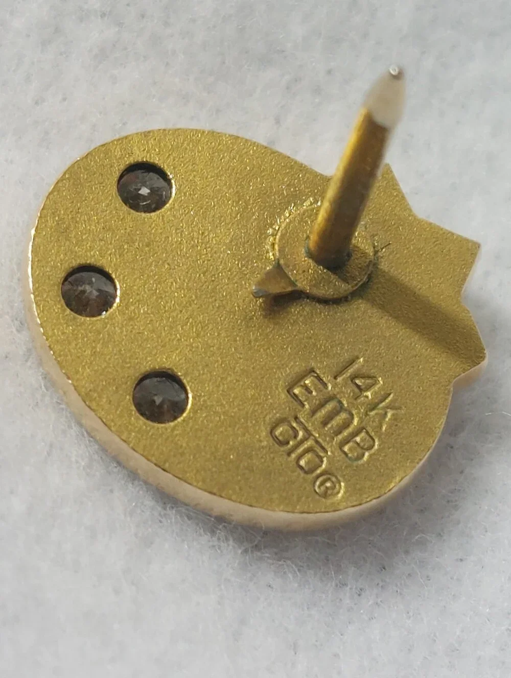 14K Gold Raytheon 20-Yr Service Award Pin, O.C. Tanner, 3 Diamonds - VTG Estate